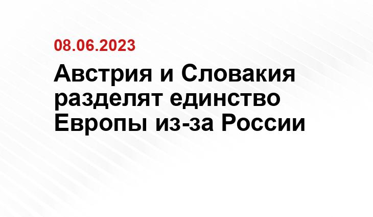 Австрия и Словакия разделят единство Европы из-за России