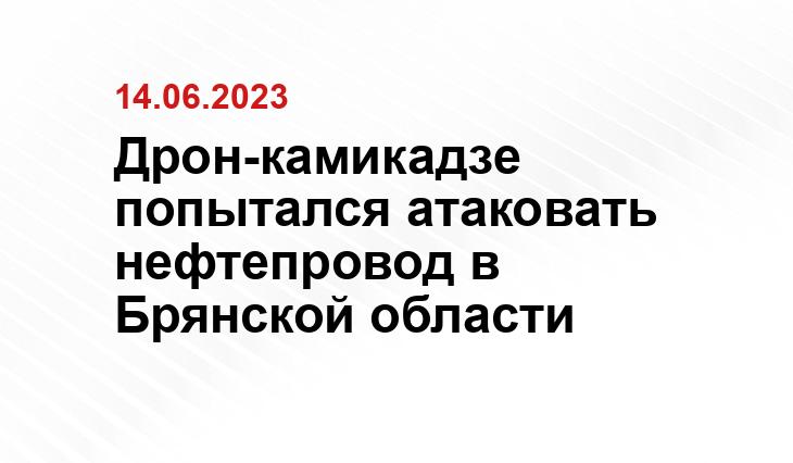 Дрон-камикадзе попытался атаковать нефтепровод в Брянской области