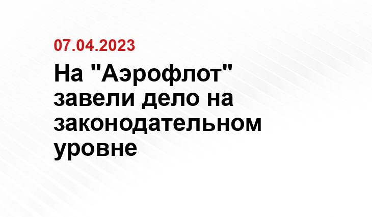 На "Аэрофлот" завели дело на законодательном уровне