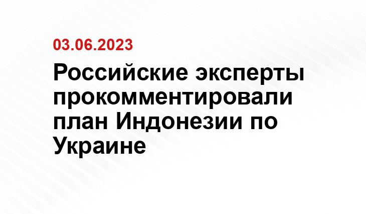 Российские эксперты прокомментировали план Индонезии по Украине