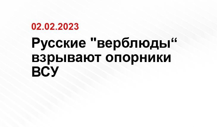 Русские "верблюды“ взрывают опорники ВСУ z.mil.ru
