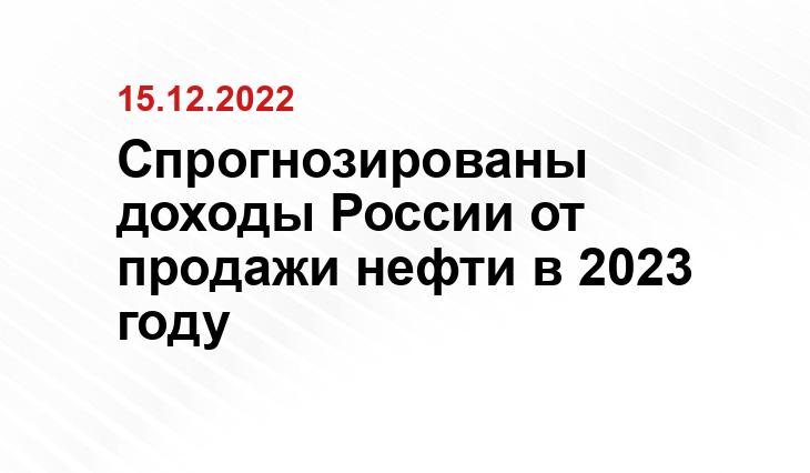 Спрогнозированы доходы России от продажи нефти в 2023 году