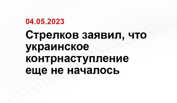 Стрелков заявил, что украинское контрнаступление еще не началось