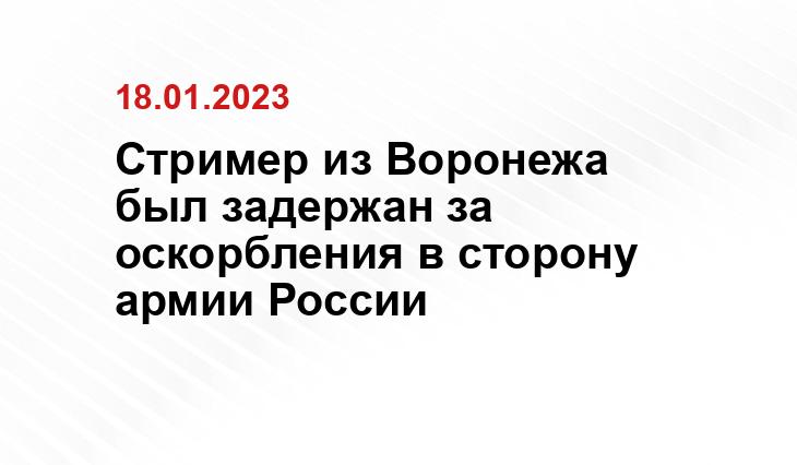 Стример из Воронежа был задержан за оскорбления в сторону армии России