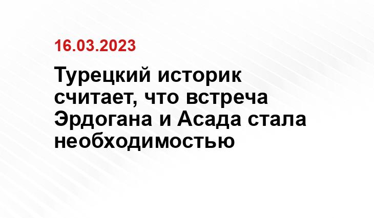 Турецкий историк считает, что встреча Эрдогана и Асада стала необходимостью