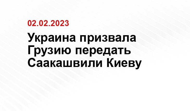 Украина призвала Грузию передать Саакашвили Киеву
