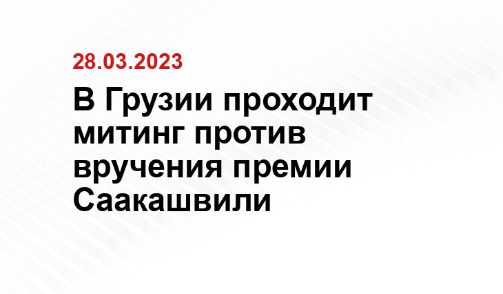 В Грузии проходит митинг против вручения премии Саакашвили
