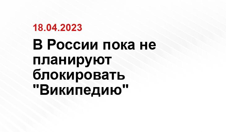 В России пока не планируют блокировать "Википедию"