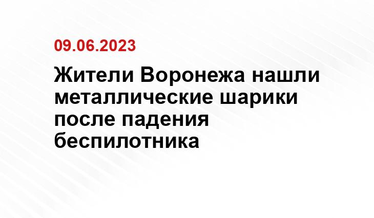 Жители Воронежа нашли металлические шарики после падения беспилотника