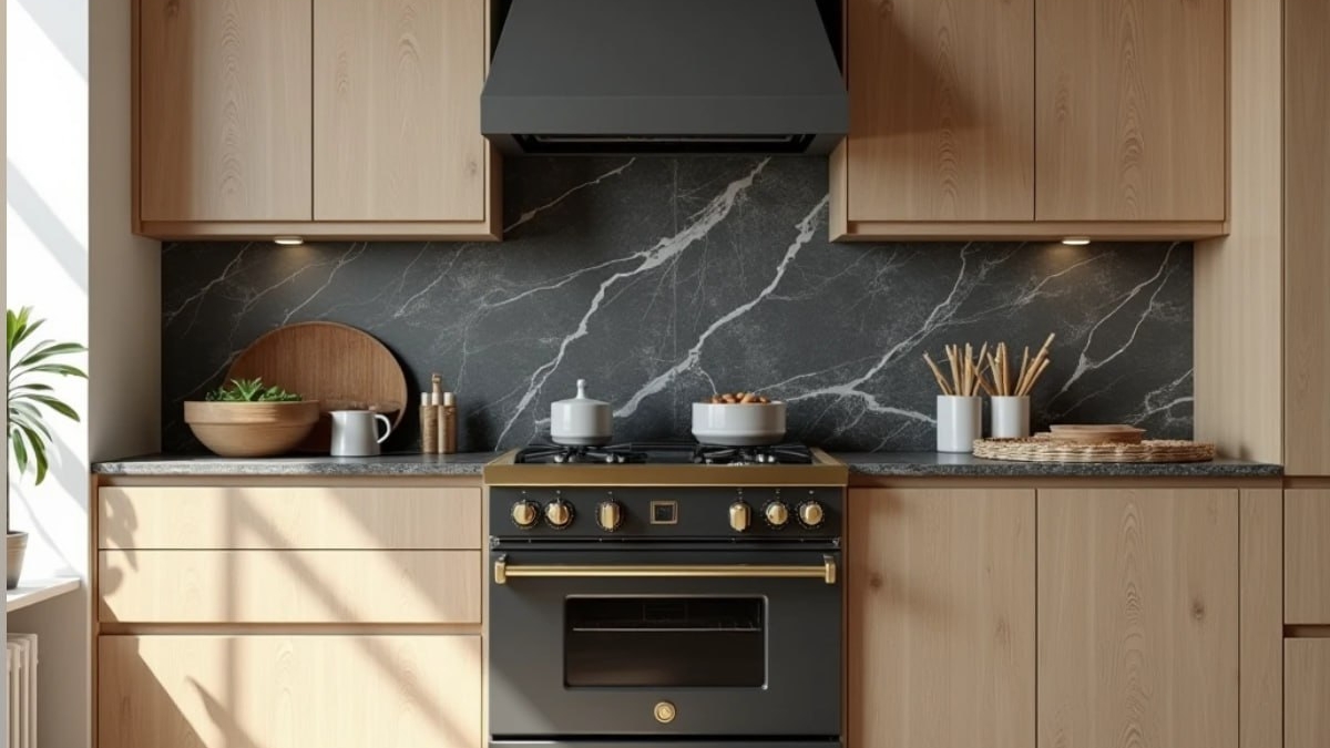 Никакой плитки и затирки: 3 стильных решения для кухонного фартука ИА SM-News, seaart.ai