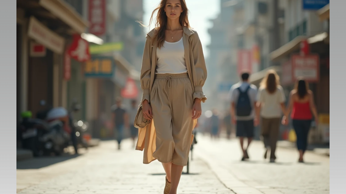 Как выглядеть модно в 2026-м и не перегреться: летний плащ с шортами — удобнее ветровки и юбки ИА SM-News, seaart.ai