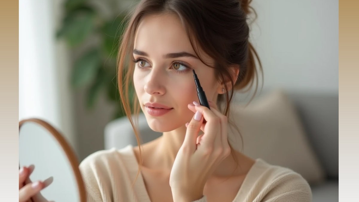 Естественный макияж 2026: коричневая подводка скрывает усталость и помогает сбросить 5 лет ИА SM-News, seaart.ai